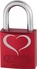 Vorhangschloss Aluminium 72/40 rot LoveLock 2 Vorderansicht